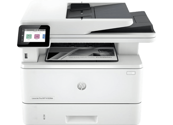 Printer/ Laser/ HP/ HP LaserJet Pro MFP 4103fdn, A4 40ppm, 1200x1200dpi, 512MB, DADF(50 sheets), Duplex, Gigabit Ethernet, USB 2.0, 80K P/M&nbsp;