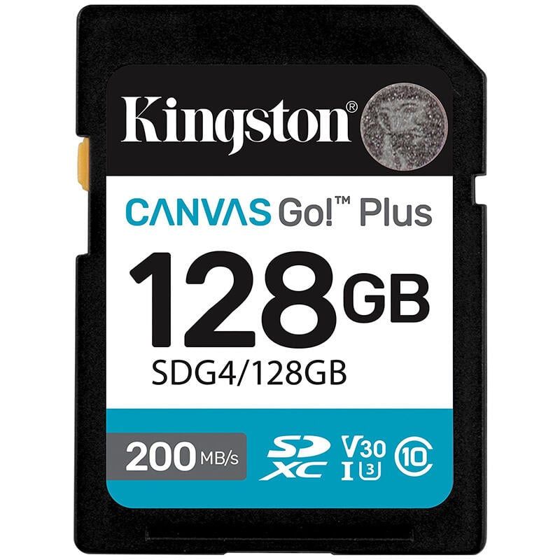 Kingston Canvas Go Plus 128GB SD Card | Up to 200MB/s | Class 10, UHS-I, U3, V30 | SDG4/128GB&nbsp;