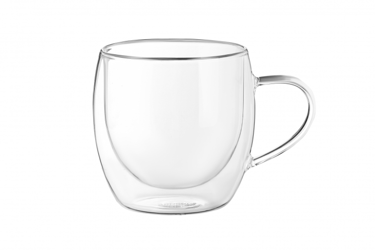 Ardesto Doublewall mug set with handles, 300ml, 9.2сm, 2pcs, borosilicate glass, transparencies&nbsp;
