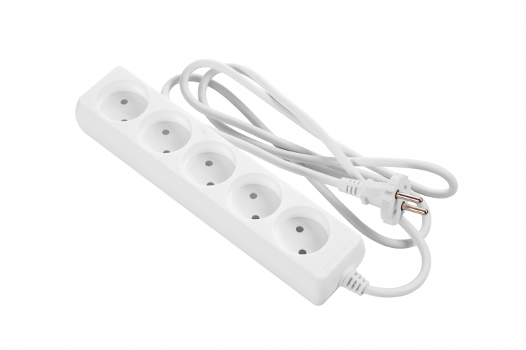 Power strip 2E, 5XCEE7/17, 2G*1.0mm2, 1.5m, white&nbsp;
