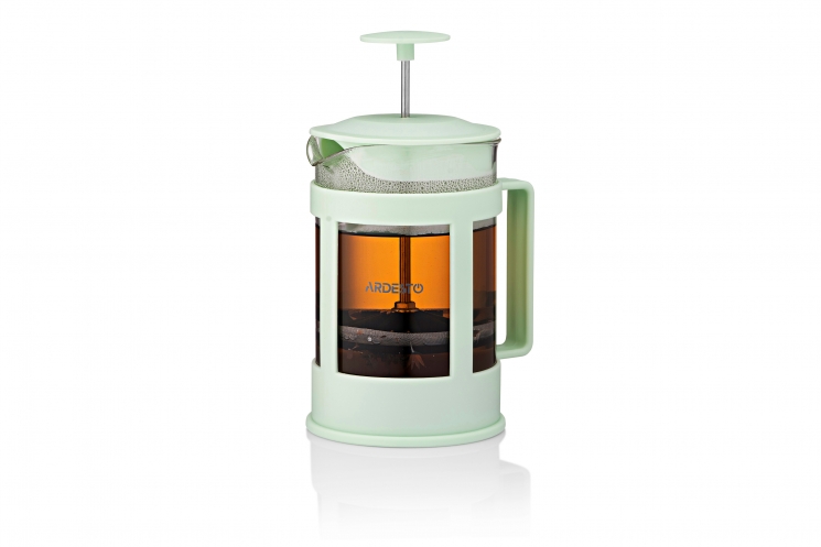 Ardesto French press Fresh, 800ml, borosilicate glass, plastic, transparent, light green&nbsp;