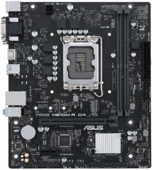 ASUS Motherboard PRIME H610M-R D4-SI s1700 H610 2xDDR4 M.2 HDMI D-Sub DVI mATX White BOX WITH ACCESSORY&nbsp;