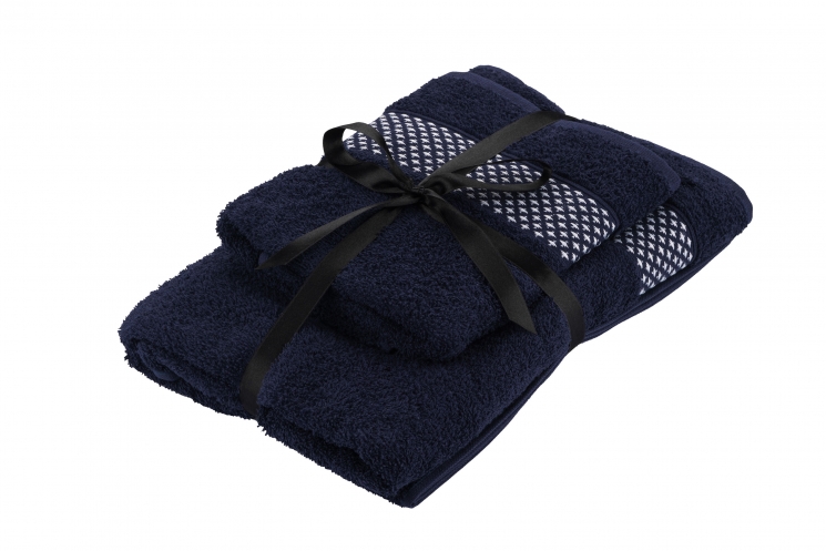 Ardesto Terry towel set Holiday, 50х90cm, 70х140cm, 2pcs, 100% cotton, blue&nbsp;