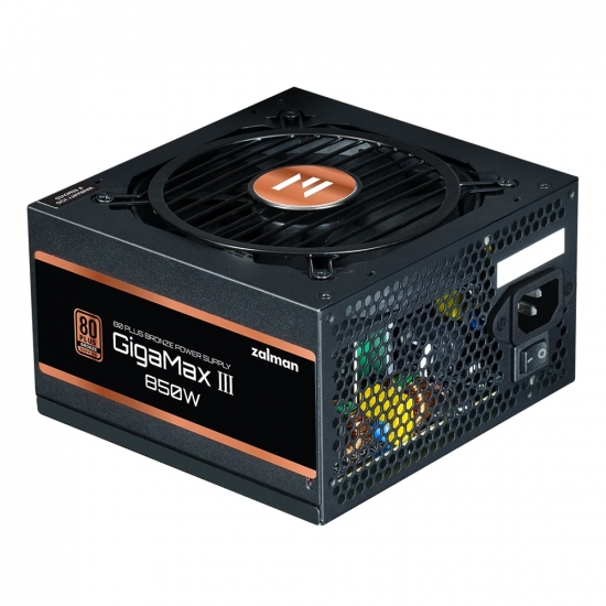 Zalman PSU Gigamax 3  (850W), 88%, 80+ Bronze, 120mm, 1xMB 24pin(20+4), 2xCPU (8pin(4+4)+8pin), 3xMolex, 6xSATA, 4xPCIe 8pin(6+2), 1x12VHPWR, Semi Modular&nbsp;
