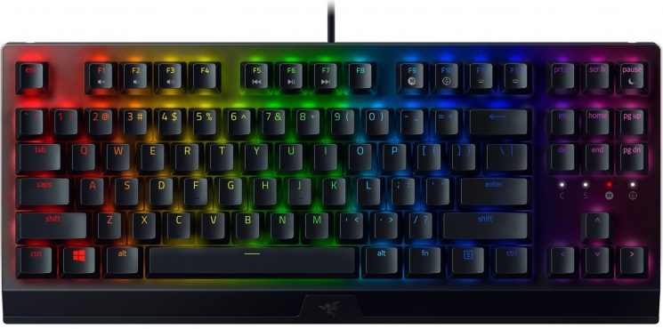 Razer Keyboard mechanical BlackWidow V3 TKL 87key, Green Switch, USB-A, EN/RU, RGB, black&nbsp;
