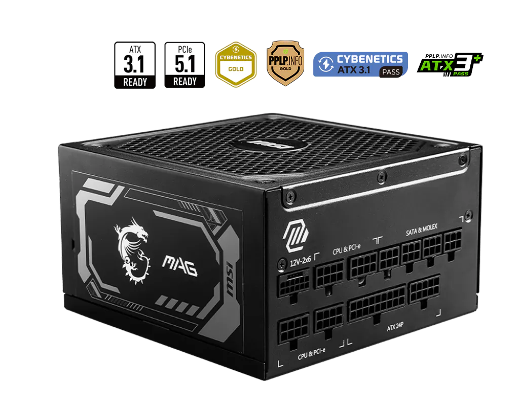 Power Supply MSI MAG A1250GL PCIE5 1250W 80+ Gold&nbsp;