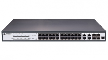 Managed PoE Switch - S2528-P, 24P af/at, 4C, BDCOM
