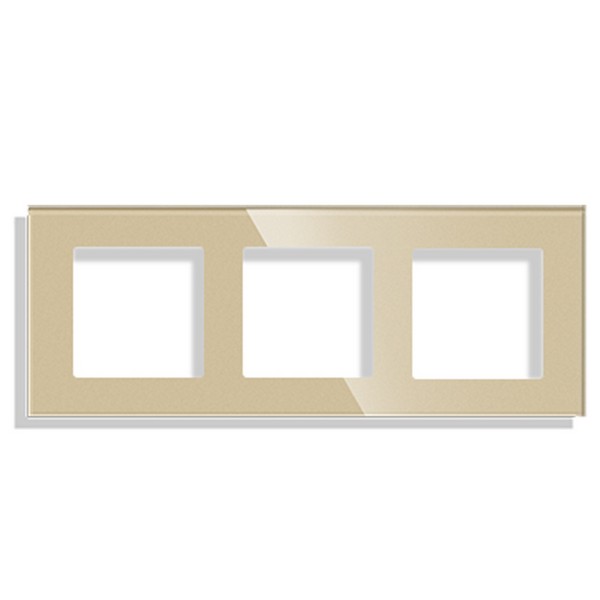 Bingo Glass Triple Frame For Socket Gold&nbsp;