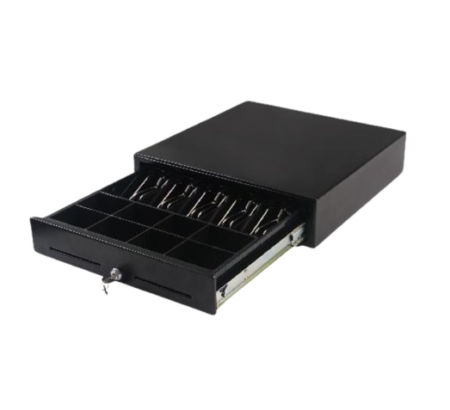 Posfix PF-4100 ფულის უჯრა POS სისტემებისთვის – ავტომატური სალარო უჯრა მაღაზიისა და რესტორნისთვის