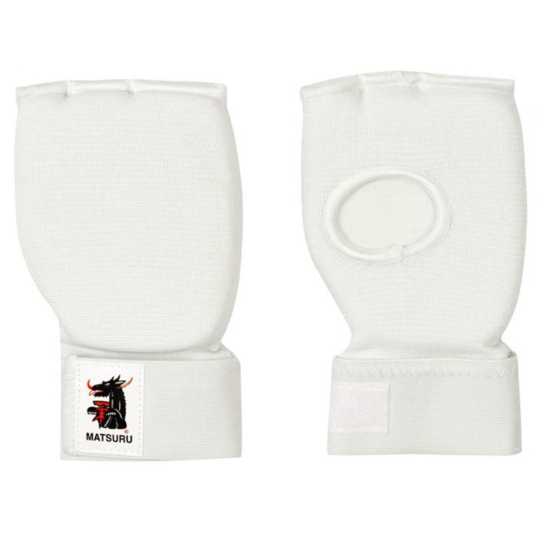 კარატის ხელთათმანები Karate gloves MATSURU cotton thickness 1cm 100% cotton L white&nbsp;