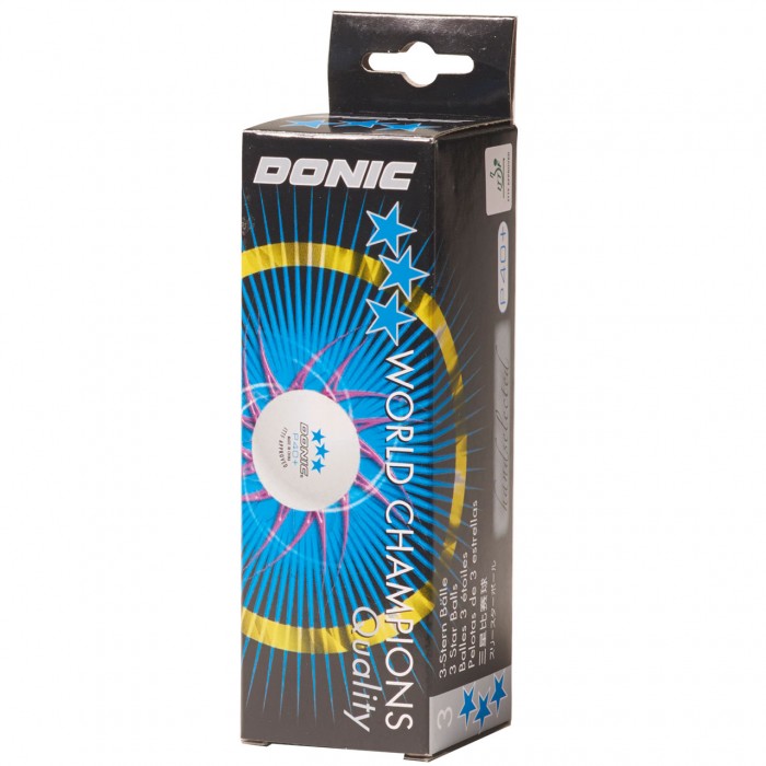 მაგიდის ჩოგბურთის ბურთები DONIC (WHITE 3p)&nbsp;