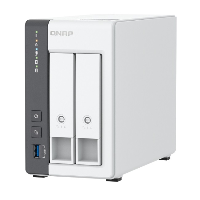 2-bay ARM 4C 2.0GHz ; 2 x SATA 6Gb/s 3.5"/2.5"; 4GB RAM on-board; 1 x GbE; 1 x 2.5GbE ; 1 x USB3.2 Gen1 and 2 x USB2.0&nbsp;