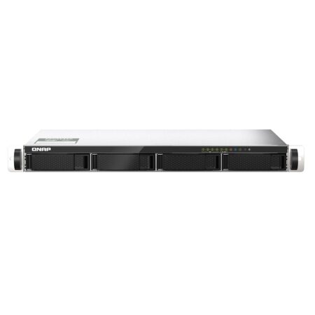 4-bay 1U short-depth 12" NAS, Marvell Octeon TX2 CN9130 / CN9131 64-bit quad-core 2.2 GHz, 4GB DDR4 SODIMM RAM (1 slot, up to 32GB), 4 x 2.5"/3.5" SATA 6Gbps HDD bay, 2 x M.2 2280 NVMe PCIe Gen3 x1 SS