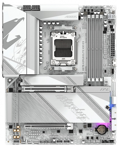დედა დაფა GIGABYTE X870 A ELITE X3D ICE sAM5 X870 4xDDR5 M.2 Wi-Fi BT HDMI DP ATX