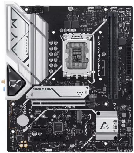 დედა დაფა ASUS B760M-AYW WIFI-SI s1700 B760 2xDDR5 M.2 HDMI Wi-Fi BT mATX BULK WITH ACCESSORY