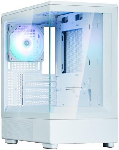 Zalman Zalman PC case P10 without PSU, 1xUSB3.0, 1xUSBType-C, 1x120mm ARGB, VGA 384mm, LCS ready, TG Side Panel, mATX, white